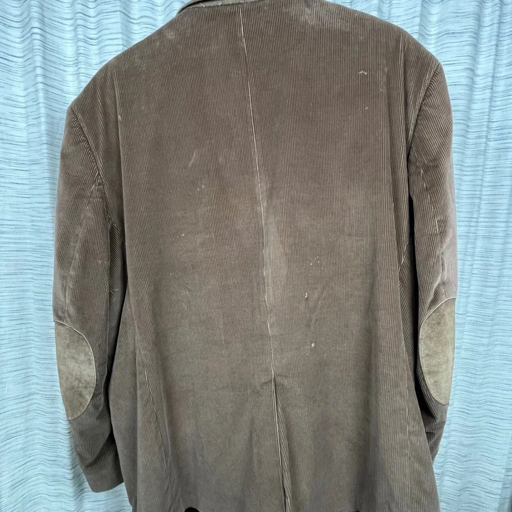 Stafford Blazer Brown Mens 54PT REG Corduroy Elbow Patches Good